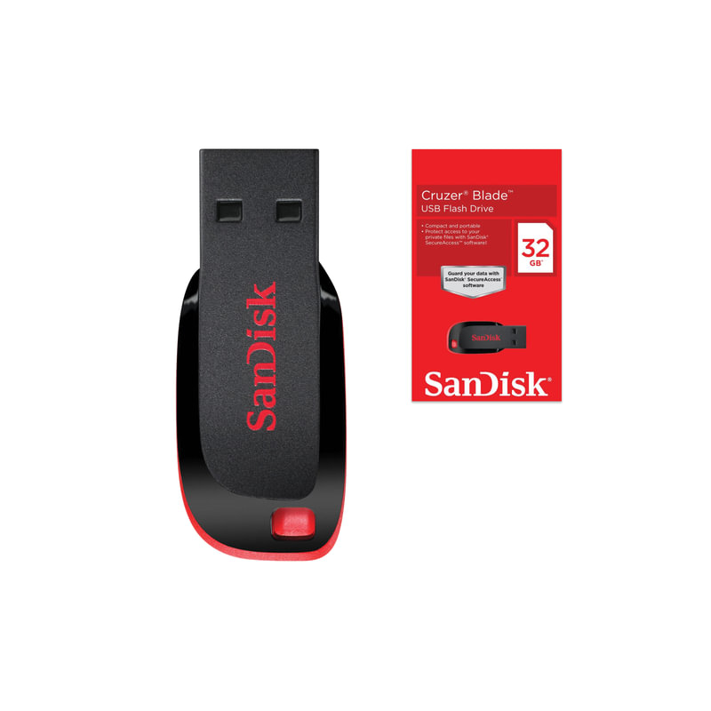 Флэш-диск Sandisk 32GB Cruzer Blade черный/красный