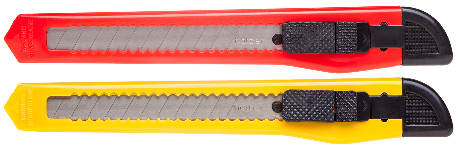 Нож канцелярский Хатбер Push-lock  9мм X-Blade