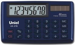 Калькулятор карм. Uniel UK-37B  8-разр.  58*91мм синий метал