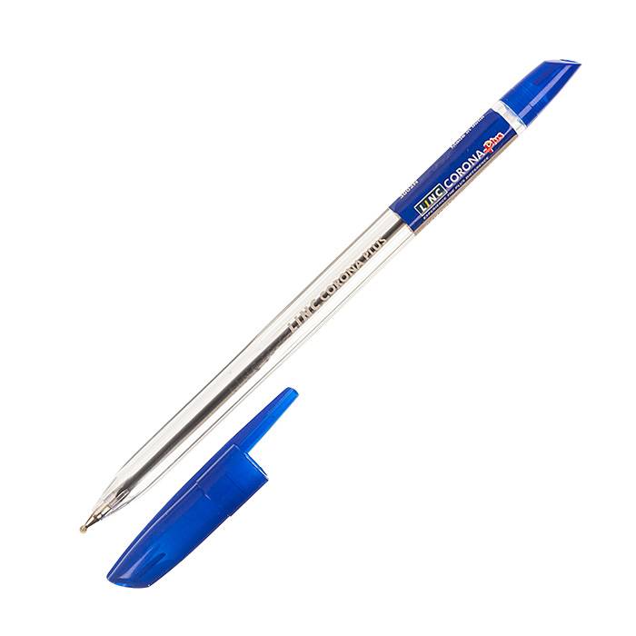 Ручка Linc Corona Plus 0,7 прозрачный корп. синяя