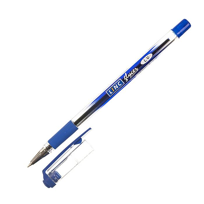 Ручка Linc Glycer 0,7 резин.грип синяя