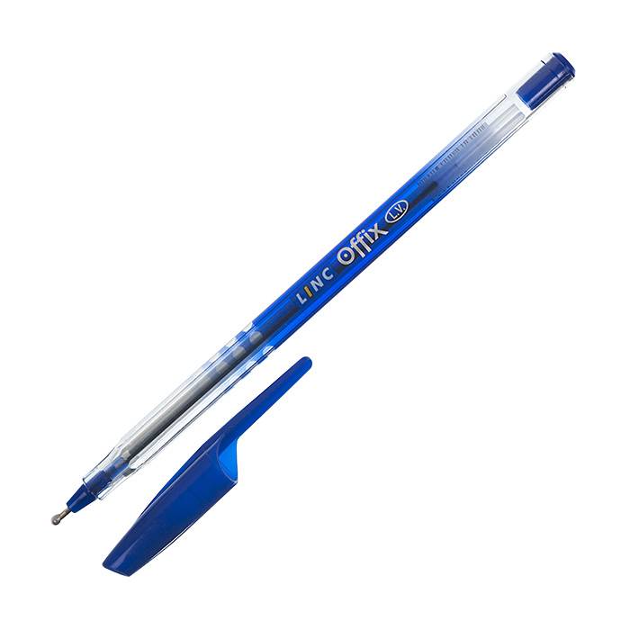Ручка Linc Offix 1,0 прозрачный корп. синяя