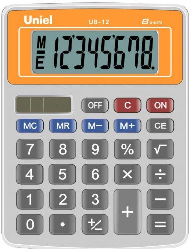 Калькулятор наст. Uniel UB-12O  8-разр. 126*95мм оранжев.