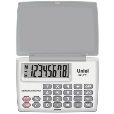 Калькулятор карм. Uniel UK-271H  8-разр. 87*58мм серый