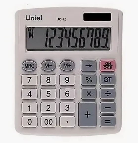 Калькулятор наст. Uniel UC-20II 10-разр. 127*105мм серый