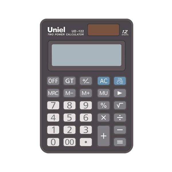 Калькулятор наст. Uniel UD-122  12-разр.  110*70мм черный