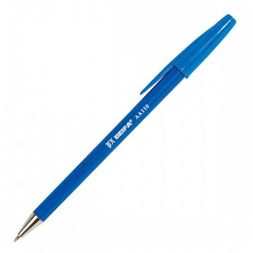 Ручка Beifa  "Синий корпус" антиск.корп. мет.нак. синяя