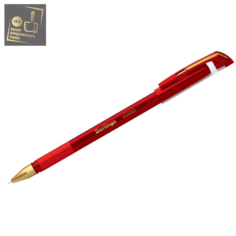 Ручка Berlingo xGold  0,7мм игол.нак. красная