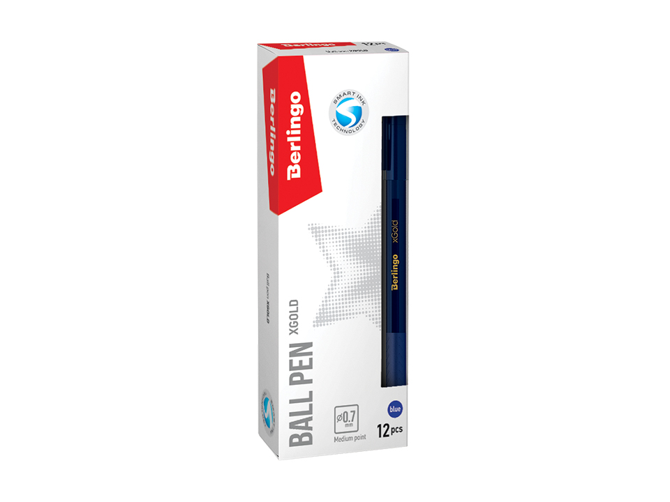 Ручка Berlingo xGold  0,7мм игол.нак. синяя