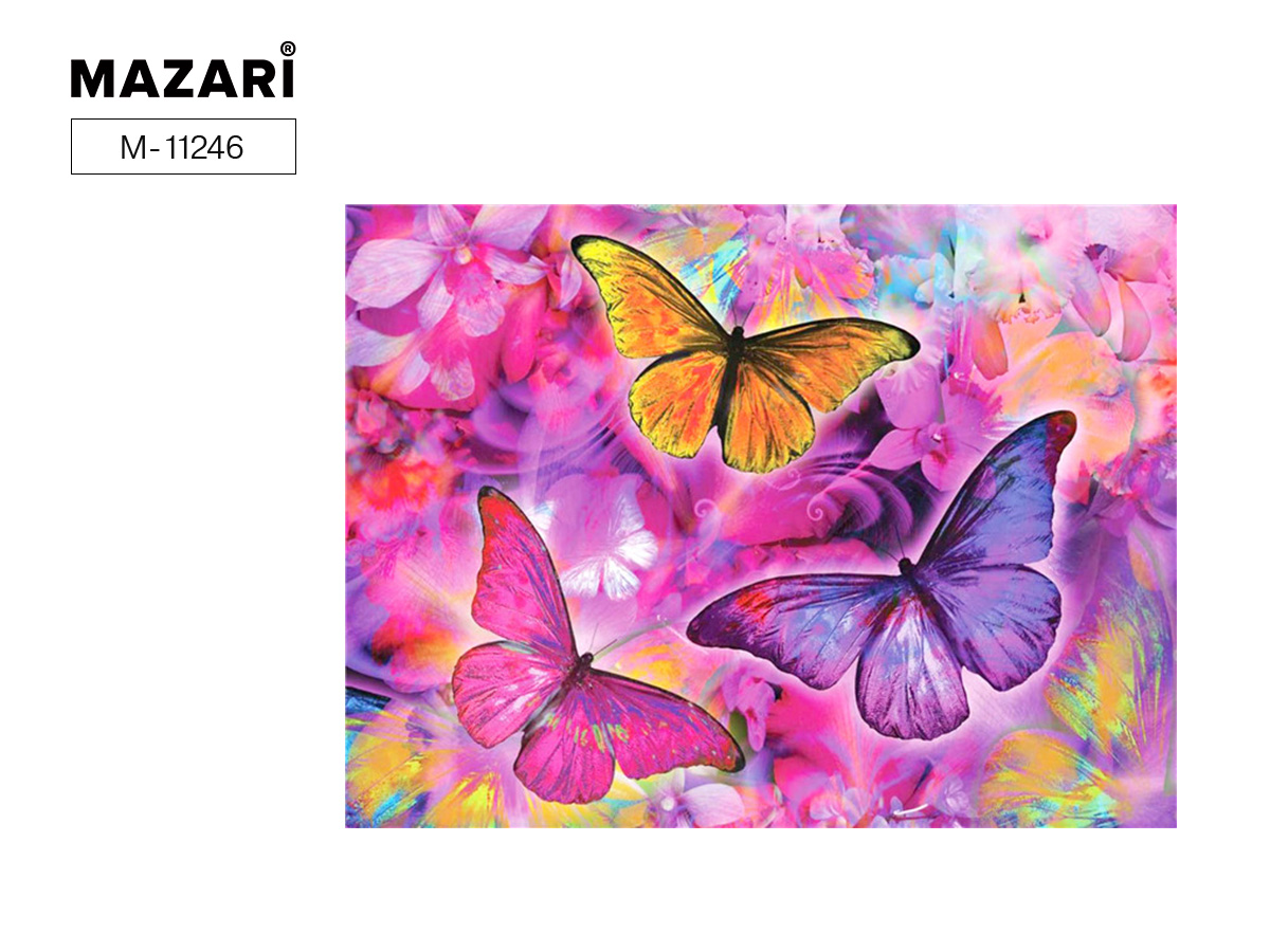 Алмазная мозаика полная выкладка 40*50см Яркие бабочки