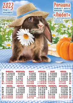 Календарь - плакат А2 2023 Год кролика (коллаж)
