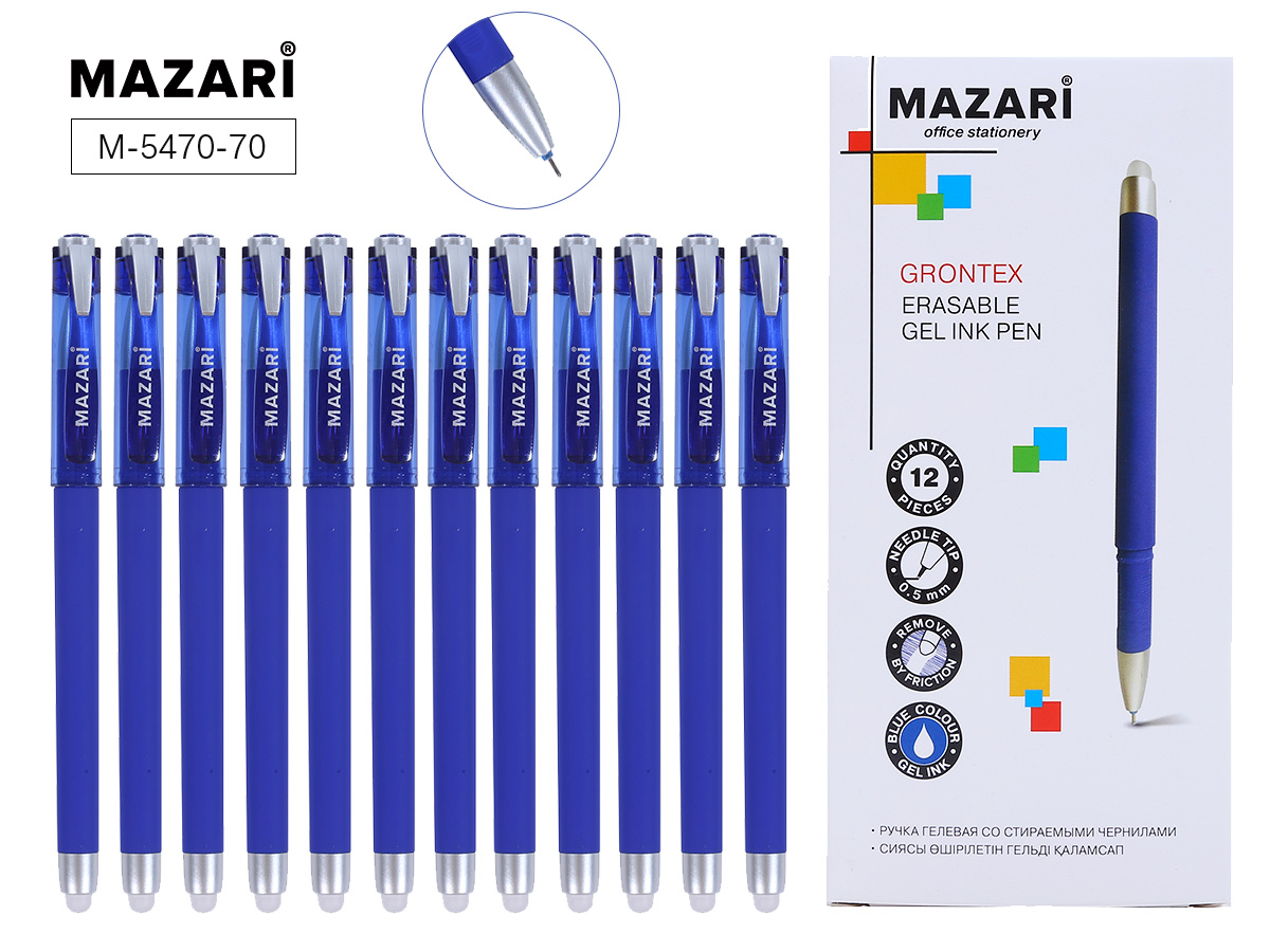 Ручка коррект. гел. Mazari Grontex 0,5мм синяя