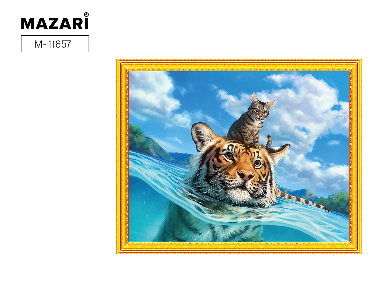 Алмазная мозаика и картина по номерам 40*50см Тигр и котенок
