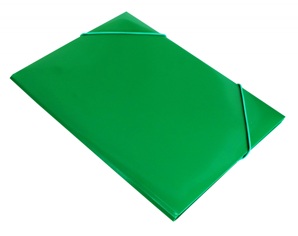 Папка на резинках Бюрократ А4 0,5мм зеленый