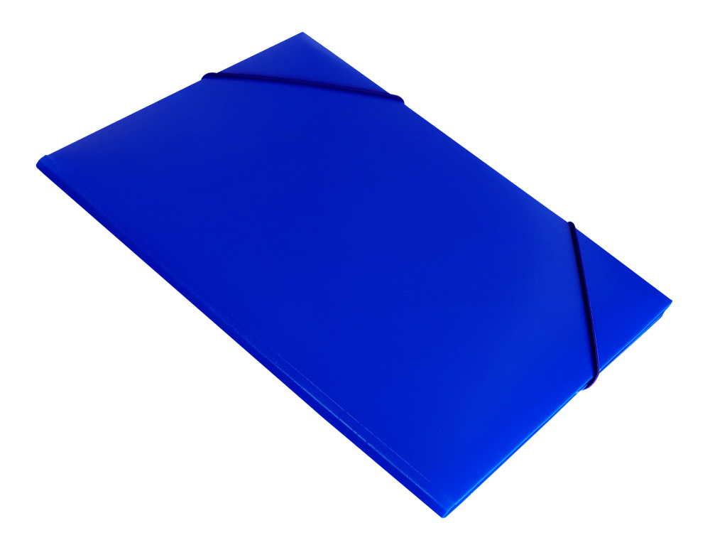 Папка на резинках Бюрократ А4 0,5мм синий
