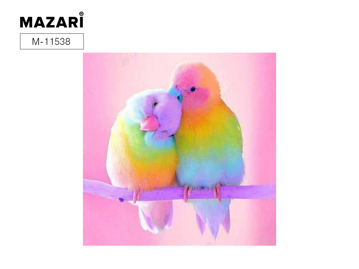 Алмазная мозаика 30*30см Цветные попугайчики