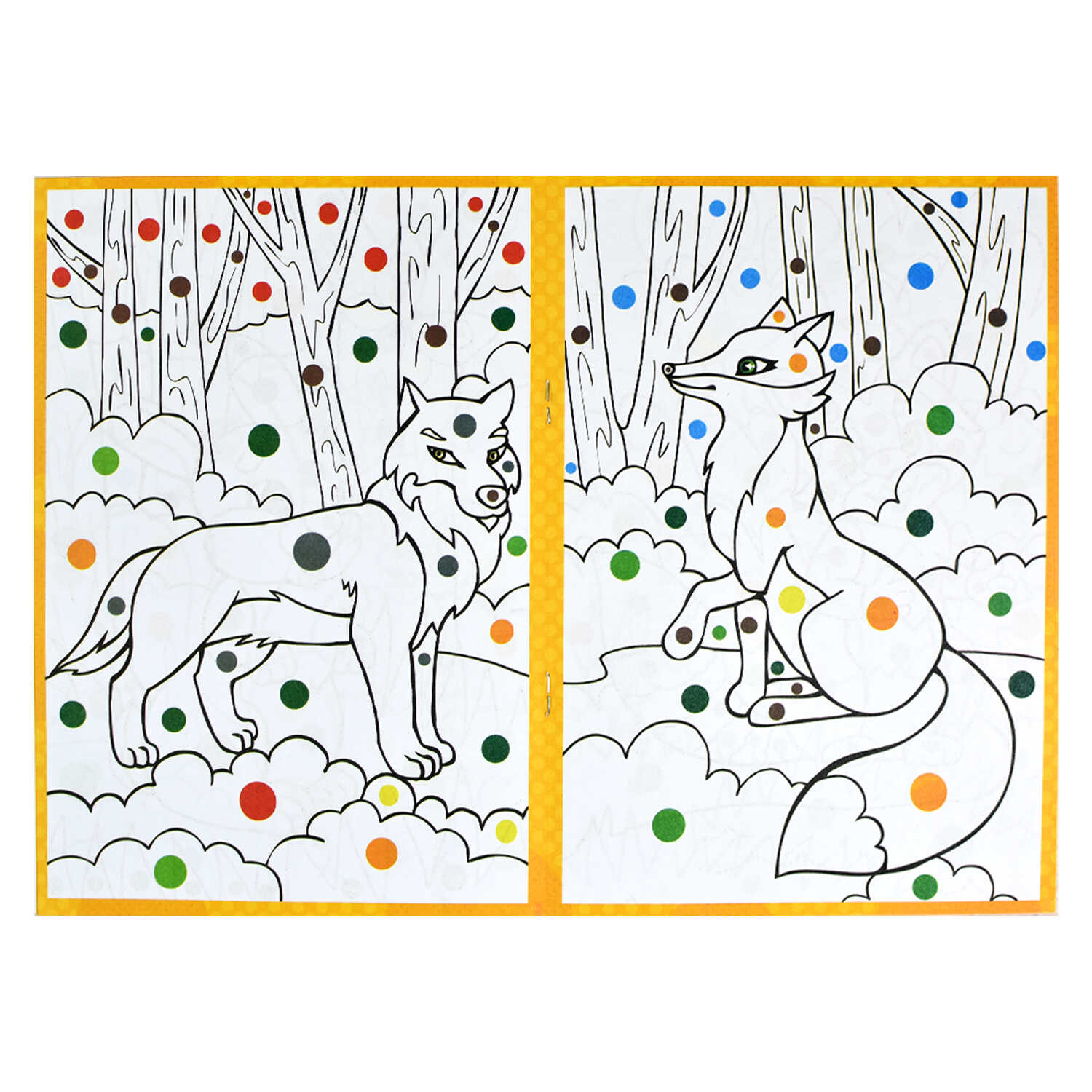 Раскраска по точкам "Лесные звери"