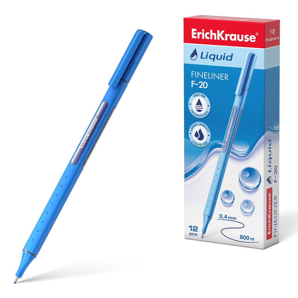 Ручка капиллярная ErichKrause Liquid F-20 синяя