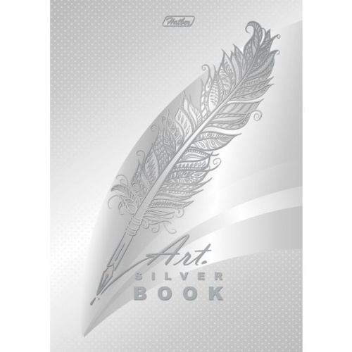 Бизнес-блокнот А4  80л Хатбер 3D фольга "Silver book" 5цв.блок