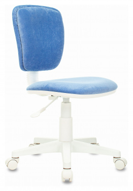 Кресло детское Бюрократ CH-W204NX голубой Velvet крестовина пластик белый