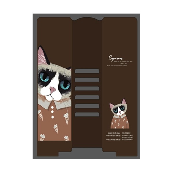 Подставка для книг Beifa металл 21*26см коричневая Кот
