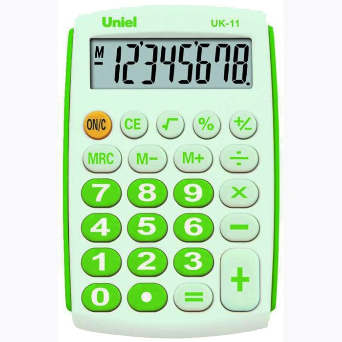 Калькулятор карм. Uniel UK-11G  8-разр.  97*62мм зеленый